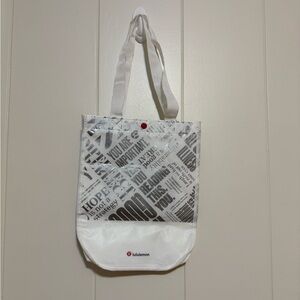 Lululemon Reusable Shopping Tote Bag - White & Silver